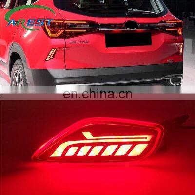 Carest 1Set For Kia Seltos 2019 2020 2021 Car LED Reflector Tail Light Rear Bumper Light Rear Fog Lamp Brake Light