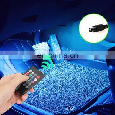 Led Car Foot Ambient Light With USB Cigarette Lighter Backlight Music Control App RGB Auto Interior Decorative Atmosphere Lights photo-2