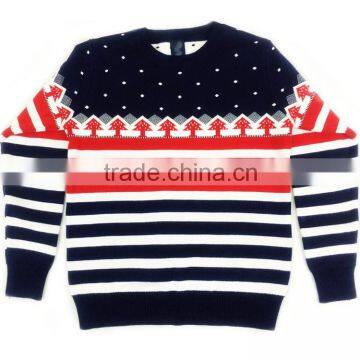 OEM design Stripes latest sweater designs for Children Knitted turtleneck fleece pullover