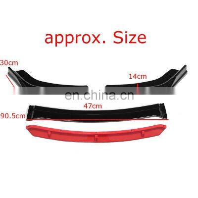Labio Frontal Professional Factory Gloss Black+Red Universal Front Bumper Lips For Audi b8 b9 c8 c9 a3 a4 a5 a6 a7 photo-3