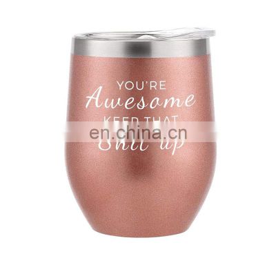 Premium Quality 12oz Vacuum Insulated Coffee Travel Mug Elegant Stainless Steel Tumbler with Spill-Proof Lid