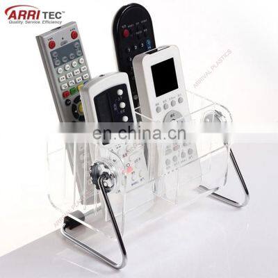 Clear Desktop Acrylic TV Remote Control Mobile Phone Storage Holder Organizer photo-5