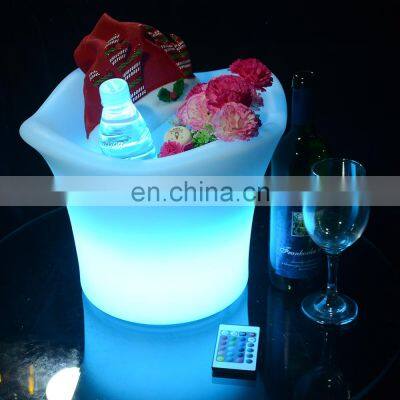 LED luminous ice bucket square plastic ice bucket Champagne Wine Drinks Beer Bucket Portable Party Use Led Rechargeable Cooler