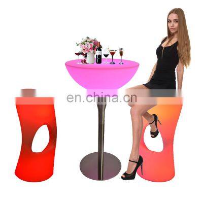 mobile bar /Modern RGB LED Bar Furniture Colors Changing Plastic Light Up Single LED Cafe Table and Chairs