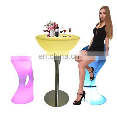 plastic white patio chairs /Waterproof illuminated remote control rgbw color change garden furniture portable bar stools