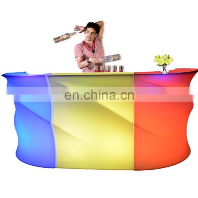 Mobile Illuminate Glow Led Bar Counter entertainment rental commercial illuminated glow led bar table counter furniture