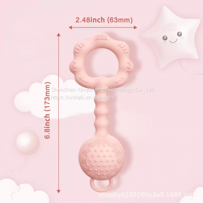 Custom Baby Teethers Wholesale Silicone Baby Rattling Teething Toys Food Grade Silicone Custom Silicone Teether photo-2