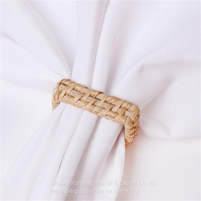 Best Selling Square Rattan Shaped Napkin Ring Holder For Table Decoration photo-2