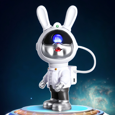 Cute Bunny Astronaut Projector Starry Sky Nebula Ceiling Lamp Remote Control Galaxy Projector Night Light Novelty Gifts For Kids