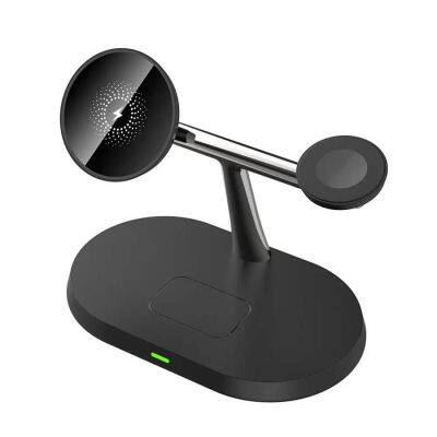 New Three-in-one Magnetic Wireless Charger for Apple Mobile Phone Stand Desktop Earphone Watch Wireless Charging