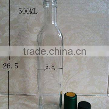clear olive oil glass bottle/oil glass bottle