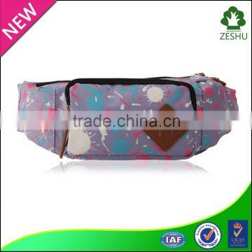 2015 latest new fashion popular purple sport canvas waist bag