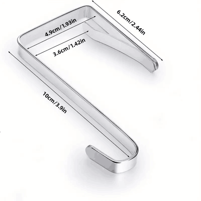 Over The Door Hooks, Door Hanger Hook Fits Door Widths, Reversible Metal Door Hooks for Hanging Clothes, Coats, Towels, Shoe Organizers photo-2