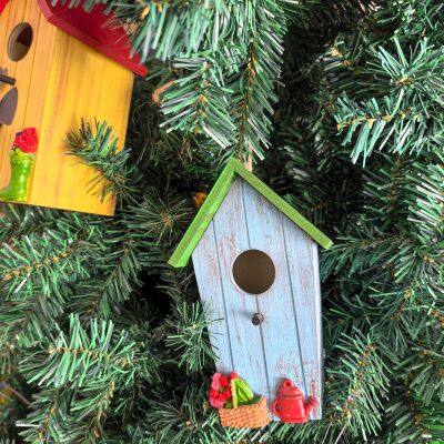 Wooden Hanging Ornaments Garden Wooden Solid Wood Bird Nest photo-5