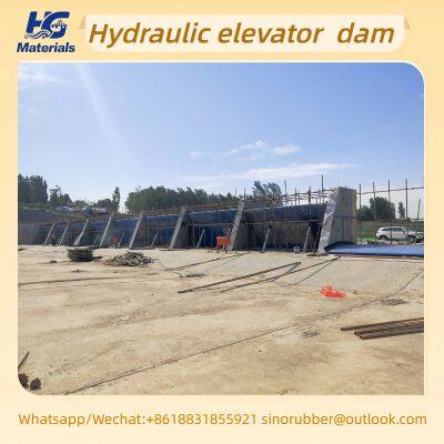 Hydraulic steel dam gates and hydraulic self-controlled flap gates for river channel and waterway landscape hydraulic engineering