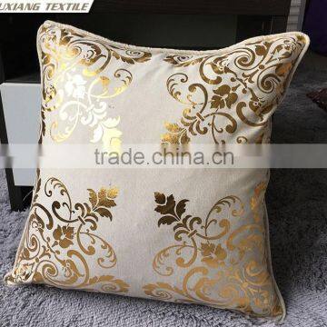 Foil Print Faux Linen Cushion for Home photo-3
