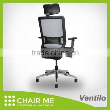 Gray Mesh, Gray Office Chair, Black Backrest, Mesh Chair, Ergonomic Chair, 3D Headrest, Adjustable Armrest, Aluminum Base photo-2