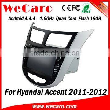 Wecaro WC-HU7202 Android 4.4.4 car stereo touch screen for hyundai accent car audio android 16GB Flash 2011-2014