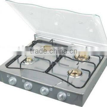 4 burners gas stove gas cooker with cover