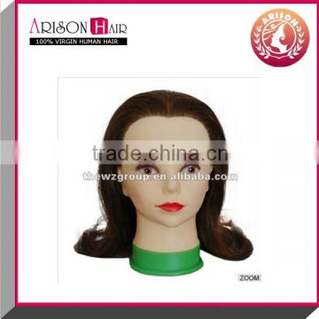 Training mannequin head human hair