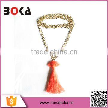 New Design Metal Jewlery Golden Iron Necklace With Tassel Wholesale