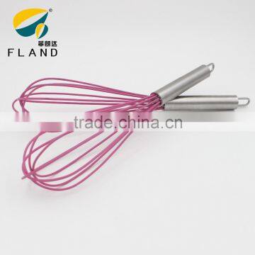 Yangjiang 12inch new design pink silicone egg tool/ silicone egg whisk