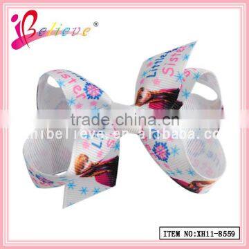 Chinese factory wholesale ribbon bow hair bows clip,frozen hair clips for kids