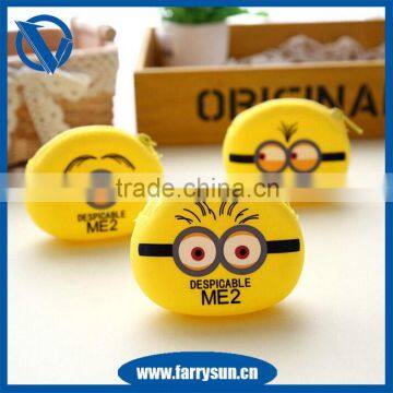 12years factory silicone minions purse/Yellow Minions purse/cartoon characters coin purse