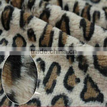 chnangshu fur plush fabric leopard