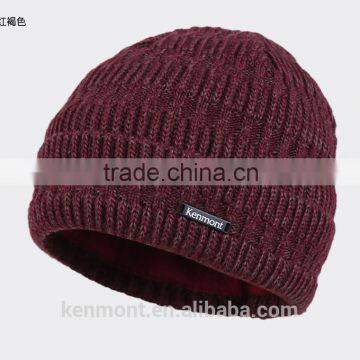 Fashion style logo printed custom knitted beanie patterns for men