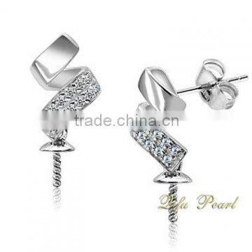 Wholesale Diamond Pearl Earring Mounting