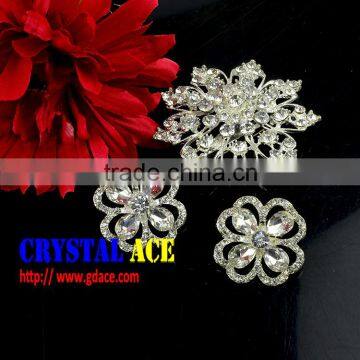 Zinc Alloy Crystal Stone Brooch, Crystal Rhinestone Strass Brooch Pins Wholesale for Wedding Dress photo-2