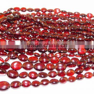 Hessonite Garnet Oval Shape Beads