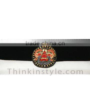 embroidery silk and leather clutch