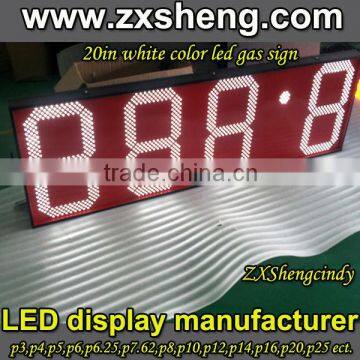 20" white led gas price sign