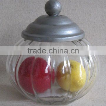 metal glass candy jar/pot