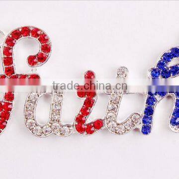 Wow!! Wholesale fashion 2016 AAA Quality Alloy letter rhinestone charm jewelry cheap large pendants for chunky necklaces making!