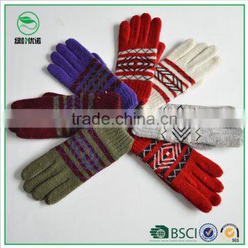 Best sale jacquard knitted gloves cheap winter warm gloves
