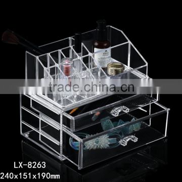 2016 newest PS 2 drawers makeup boxes storge transparent acrylic cosmetic organizer                        
                                                Quality Choice