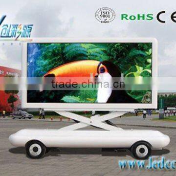 Big outdoor electronic advertising truck-mounted led display/mobile traffic sign