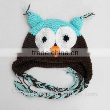 High Quality Pom Pom Cheap Custom beanie hat / knit hat / animal knit hat owl