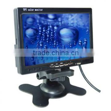 car accessories 7' TFT-LCD rear view car monitor with remote control 2 video/1 audio input