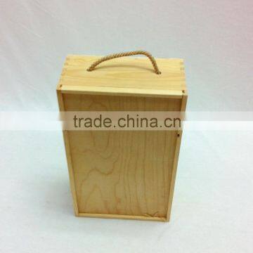 high quality wooden wine box luxury handmade wholesale pine double