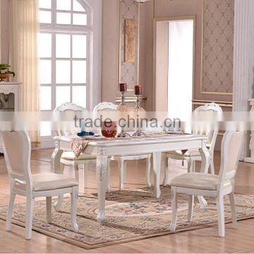 French compact dining table set oak solid wooden set for sale