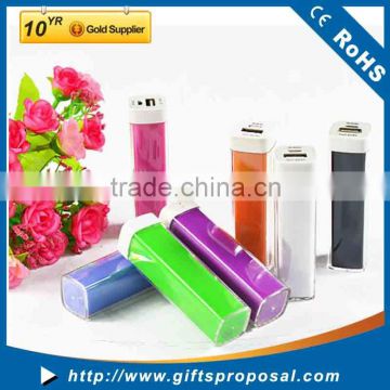 2200mah Lipstick Power Bank Round Bankup Customized Logo Battery Charger Power Bank for Cellphone