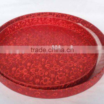 PP plastic tray with leather