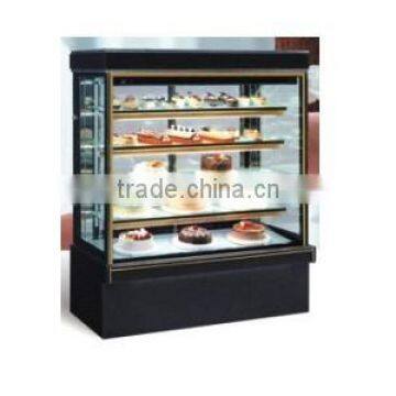 Marble refrigerated glass cake showcase, commercial cake displayer cooler