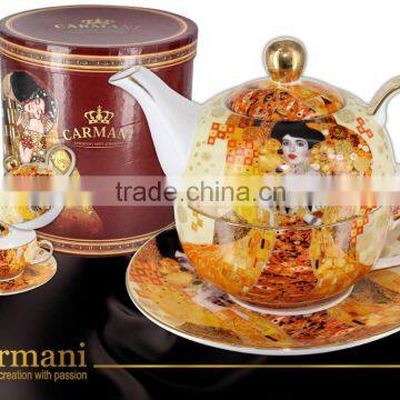 CARMANI vanessa set of teapot and cup with saucer of Klimt Premium Collection