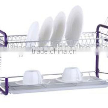 LBY 2016 multi-purpose 2 tiers dish rack with tray and cutlery holder (B)