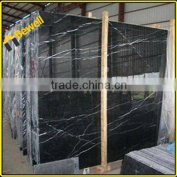 1200x2400mm up size China hubei nero marquina marble slab